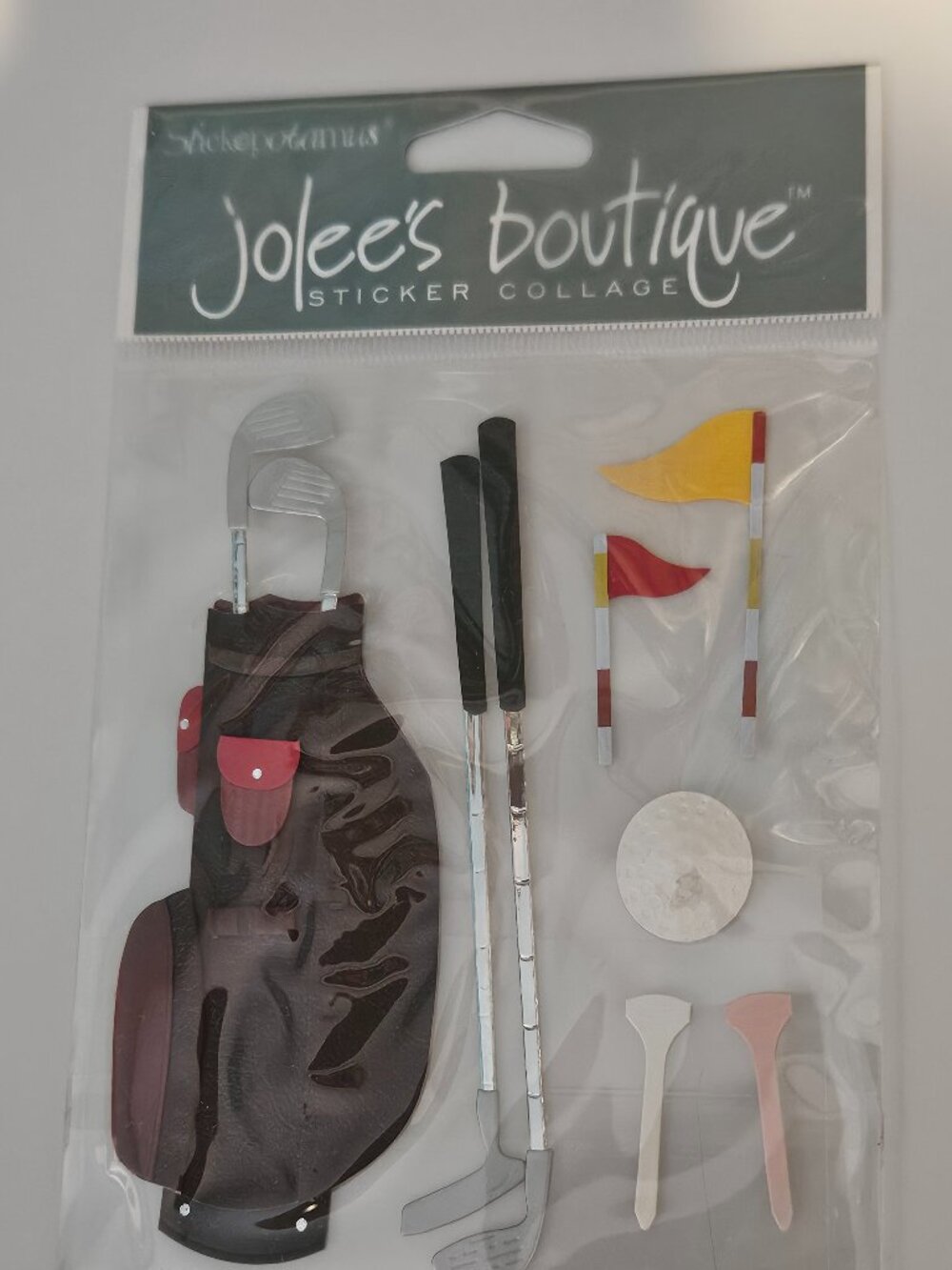 RARE JOLEE'S BOUTIQUE GOLF BAG CLUBS TEES GOLFING SCRAPBOOKING SPORTS STICKERS